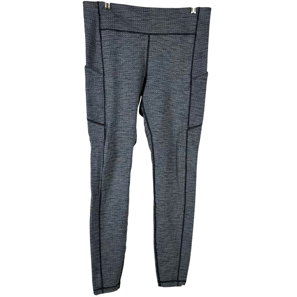 Lululemon Speed Up Tight 28" Luon Variegated Knit Heathered Black Size 12 EUC